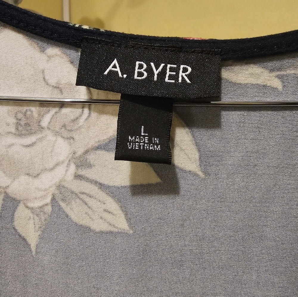 A. Byer Blue and Pink Flutter Sleeve Wrap Sundress - Picture 2 of 5